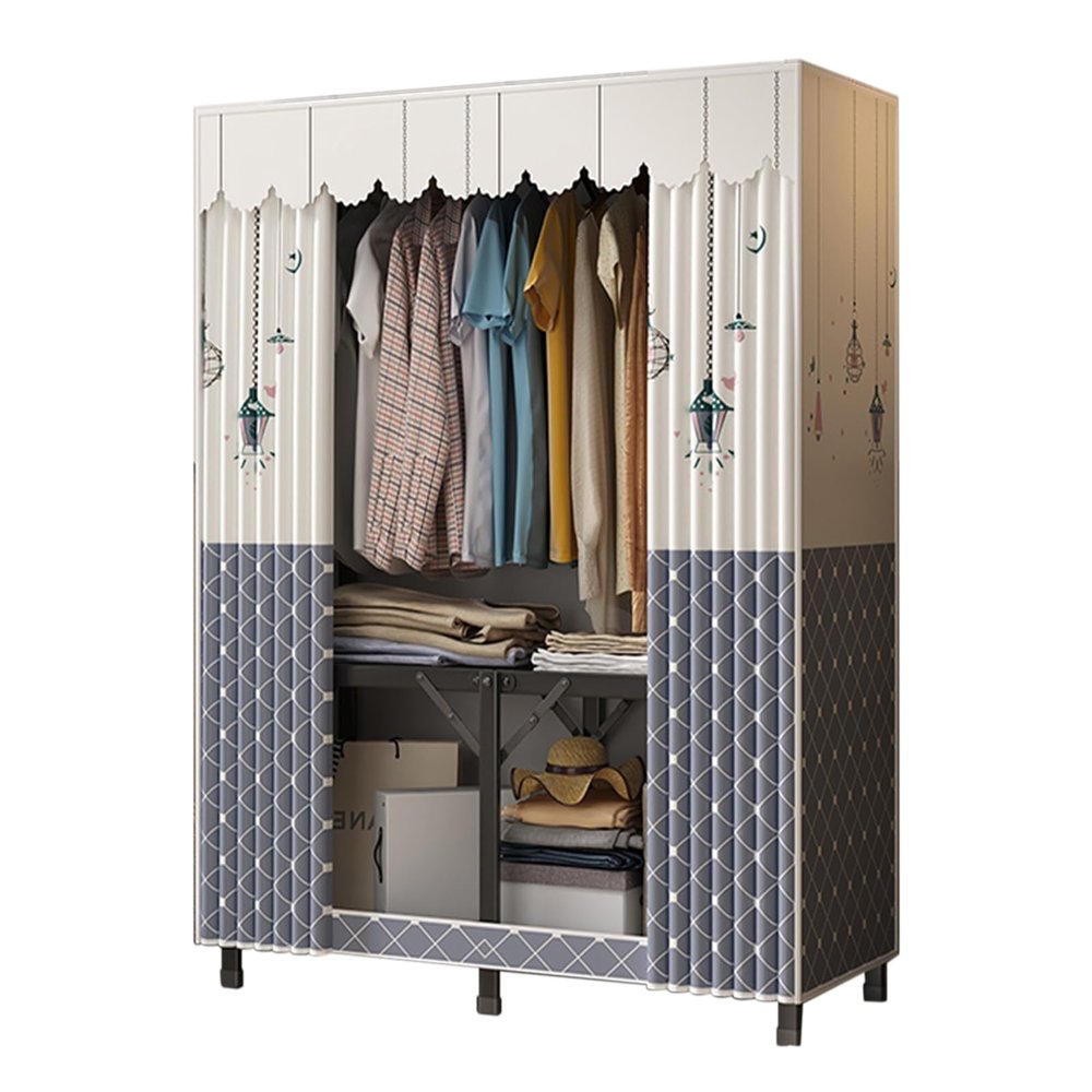 Fabric Wardrobe,Folding Wardrobe Storage,Cloth Wardrobes for Heavy Duty with Cover,Cloth Wardrobes for Bedroom Single,Folding Fabric Storage Box for Wardrobe,Off-Wit (A 80x45x160cm)
