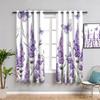 Chaohuan Lavender Flower Blackout Curtains for Kid Girls Boys Bedroom, Purple Floral Butterfly Decorative Grommet Window Drapes for Bedroom Living Room, 42Wx54L inch view 3
