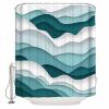 Decorative Shower Curtain Blue Gradient Waves Polyester Fabric Waterproof Bath Shower Curtains Bathroom Accessories Modern Geometric Abstract Machine Washable Curtain 72x96 Inch for Home Hotel view 2