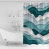 Decorative Shower Curtain Blue Gradient Waves Polyester Fabric Waterproof Bath Shower Curtains Bathroom Accessories Modern Geometric Abstract Machine Washable Curtain 72x96 Inch for Home Hotel view 3
