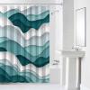 Decorative Shower Curtain Blue Gradient Waves Polyester Fabric Waterproof Bath Shower Curtains Bathroom Accessories Modern Geometric Abstract Machine Washable Curtain 72x96 Inch for Home Hotel view 4
