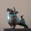 zhuBAOHE Chinese Ceramic Tang Horse Statue Tea Pet Feng Shui Tabletop Sculpture Suitable for Home Office Shop Tea House Club Decor,S view 3