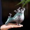 zhuBAOHE Chinese Ceramic Tang Horse Statue Tea Pet Feng Shui Tabletop Sculpture Suitable for Home Office Shop Tea House Club Decor,S view 4