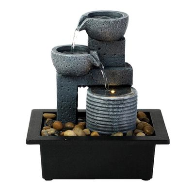 Fountain Tabletop Indoor Tabletop Water Fountain Simple Flowing Water Fountain Decoration Waterscape Living Room Desk Table Fengshui Wheel Decoration Gift Desktop Water Feature