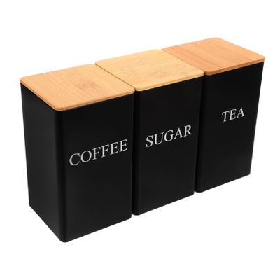 BUGUUYO 3pcs Tea Canister Lid Airtight Tea Coffee Storage Jars Decorative Food Containers for Leaves Candy Capacity for Kitchen Use