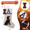 Shgngle 20 Inches Pets Initial Christmas Stocking,Dog Christmas Stocking Personalized with Dog Bone Hanging Wooden Ornament,Xmas Gifts for Pets(Letter P) view 2