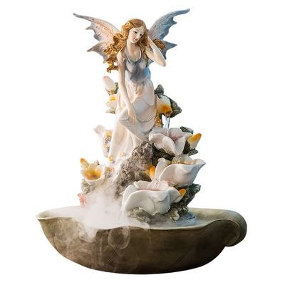 Fountain Tabletop Indoor Tabletop Waterfall Fountain Tabletop Fountain Angel Lily Flower Water Fountains Office Desk Decoration Fountain Indoor Atomization Desktop Fountains Meditation Fountain