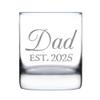 Bevvee Dad Est 2025 - New Father Whiskey Rocks Glass Gift for First Time Parents - Decorative 10.25 Oz Glasses view 1