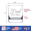 Bevvee Dad Est 2025 - New Father Whiskey Rocks Glass Gift for First Time Parents - Decorative 10.25 Oz Glasses view 4