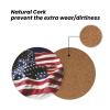 Firefighter American Flag MDF Cork Coasters  A Set of 4 Absorbent Coasters, Round Shape with Elegant Print for Home Decor view 4