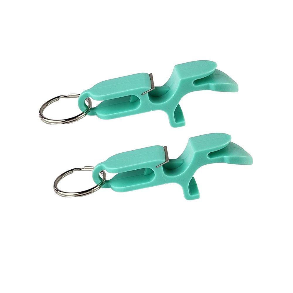Beer Shotgun tool bottle opener keychain - 2 pack - Light Blue - beer shotgunning tool - great for parties, party favors, gift, drinking accessories