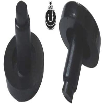 HomeLoft Basics Nylon Flat Stem 3/4'' Bumper Glides for Tubular Chair Bases (20), Black, 30-727B