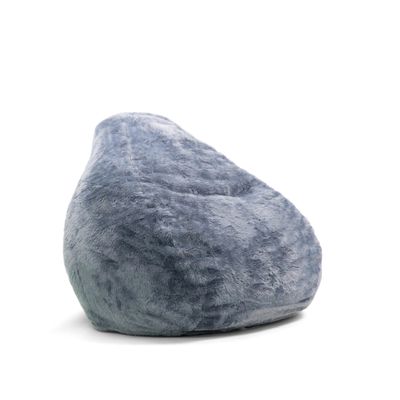 Big Large Teardrop Foam Filled Bean Bag Chair with Removable Cover, Gray Short Shag, 4 feet Big