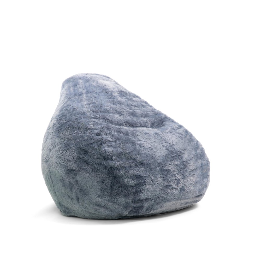 Big Large Teardrop Foam Filled Bean Bag Chair with Removable Cover, Gray Short Shag, 4 feet Big