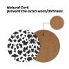 Black & White Leopard MDF Cork Coasters  A Set of 4 Absorbent Coasters, Round Shape with Elegant Print for Home Decor view 4