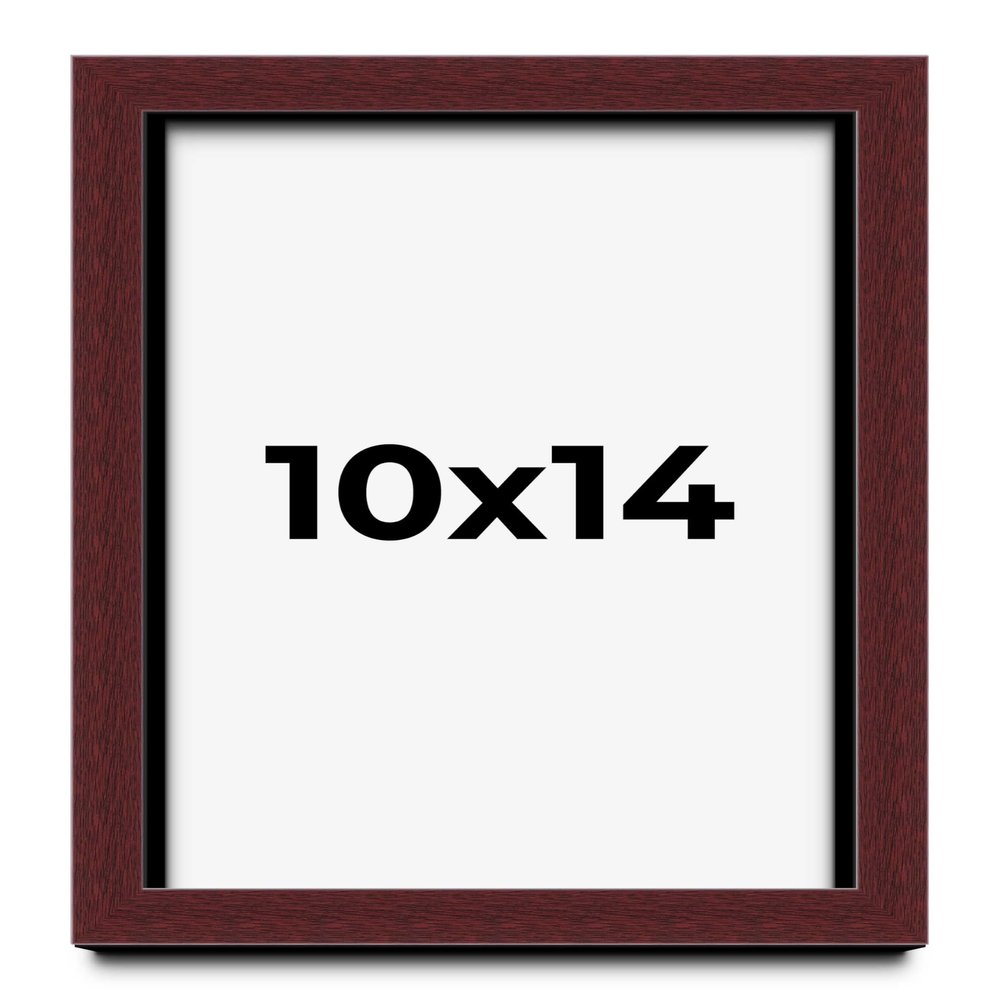 10x14 Shadow Box Brown Mahogany Finish Solid Wood Display Frame | 1.625 Inches Deep | 1 Inch Moulding Width | UV Resistant Acrylic Plexiglass, Acid Free Backing and Hanging Hardware