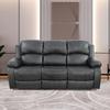 Bonded Leather Living Room Furniture Set, Manual Recliner Sofa Set with Cup Holder&Storage, Leather Recling Sofa Couch Chair for Living Room Office (3 Seat Recliner Sofa, Black) view 1