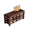Ehzgqneg Shoe Bench, 3-Tier Shoe Storage Bench, Brown Leather Cushion, 11.8 * 21.3 * 31.5in Entryway Bench view 1