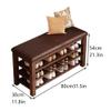 Ehzgqneg Shoe Bench, 3-Tier Shoe Storage Bench, Brown Leather Cushion, 11.8 * 21.3 * 31.5in Entryway Bench view 2