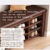 Ehzgqneg Shoe Bench, 3-Tier Shoe Storage Bench, Brown Leather Cushion, 11.8 * 21.3 * 31.5in Entryway Bench view 4