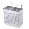 DJFKDYHPE Utensil Caddy Stainless Steel Kitchen Tableware Storage Basket Chopsticks Box Square Durable Durable Practical Convenient Tool Pen Holder Racks(Double Grid) view 1