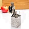 DJFKDYHPE Utensil Caddy Stainless Steel Kitchen Tableware Storage Basket Chopsticks Box Square Durable Durable Practical Convenient Tool Pen Holder Racks(Double Grid) view 2