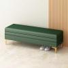 End of Bed Storage Bench Footstool Faux Leather Long Bench with Metal Legs Upholstered Bench Cloakroom Bench for Entryway Front Door view 1