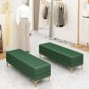 End of Bed Storage Bench Footstool Faux Leather Long Bench with Metal Legs Upholstered Bench Cloakroom Bench for Entryway Front Door view 4