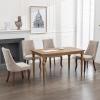 ODUSE-DAILY Beige Mid Century Dining Chairs Set of 4, Modern Kitchen & Dining Room Chairs Set of 4, Fabric Upholstered Kitchen Chairs, Sillas de Comedor, Wood Legs (Beige, 4 Pcs) view 4