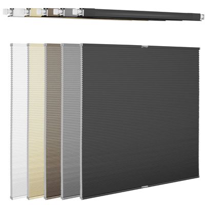 DOING-X Top Down Bottom Up Cellular Shades for Indoor Window, No Drill No Tool Cellular Blinds Light Filtering Honeycomb Shades, Color-Matched Fabric Solar Window Shades,39" W x 39" H,Black