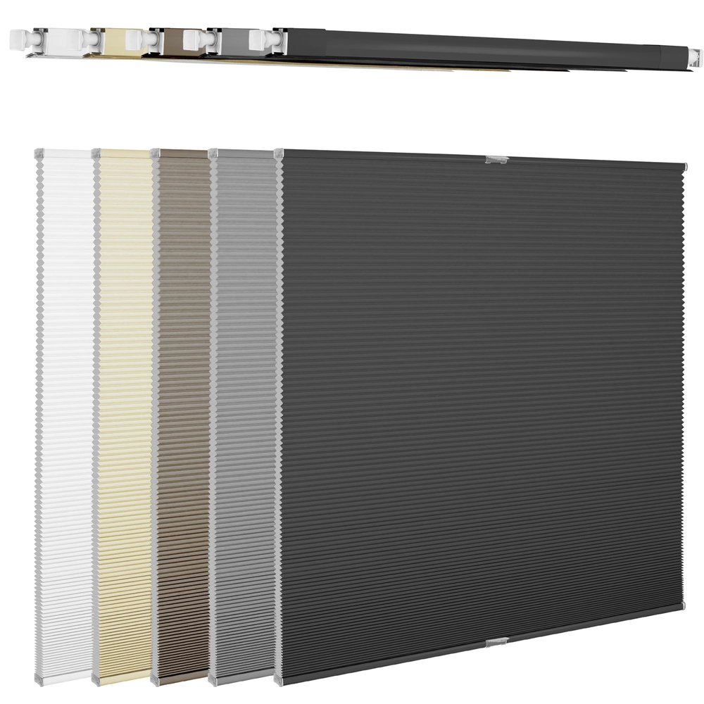 DOING-X Top Down Bottom Up Cellular Shades for Indoor Window, No Drill No Tool Cellular Blinds Light Filtering Honeycomb Shades, Color-Matched Fabric Solar Window Shades,39" W x 39" H,Black