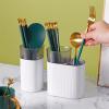 DJFKDYHPE Utensil Caddy Double Layer Chopsticks Cage Multifunction Tableware Storage Shelf Knives Spoon Cutlery Drain Rack Organizer Kitchen Accessories Pen Holder Racks(Whitea) view 3