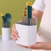 DJFKDYHPE Utensil Caddy Double Layer Chopsticks Cage Multifunction Tableware Storage Shelf Knives Spoon Cutlery Drain Rack Organizer Kitchen Accessories Pen Holder Racks(Whitea) view 4
