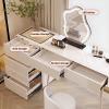 LPP-AWH Makeup Vanity - White Vanity Desk with A Movable 4-Drawers Cabinet, Bedroom Vanity Include Smart LED Lights Mirror and 2 Drawers & Makeup Chair, Suitable for Her (27.56'') view 3
