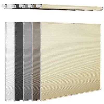 DOING-X Top Down Bottom Up Cellular Shades for Indoor Window, No Drill No Tool Cellular Blinds Light Filtering Honeycomb Shades, Color-Matched Fabric Solar Window Shades,37" W x 39" H,Beige