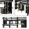 HZXINKEDZSW Full Size Metal Loft Bed with Table Set and Wardrobe,Modern Multifunctional Metal Loft Bed Frame with Storage Stairs and Drawers for Kids Teens Boys Girls Bedroom Use (Black, Full) view 4
