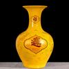 SGeneE Chinoiserie Jingdezhen Yellow Vase Large Flower Arrangement Dry Flower Living Room TV Cabinet Porch Decoration with Base (C) view 1
