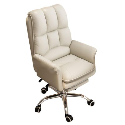 Ergonomic Office Chair Desk Chair PU Leather Computer Chair Back Support Modern Executive Mid Back Rolling Swivel Chair for Women, Men