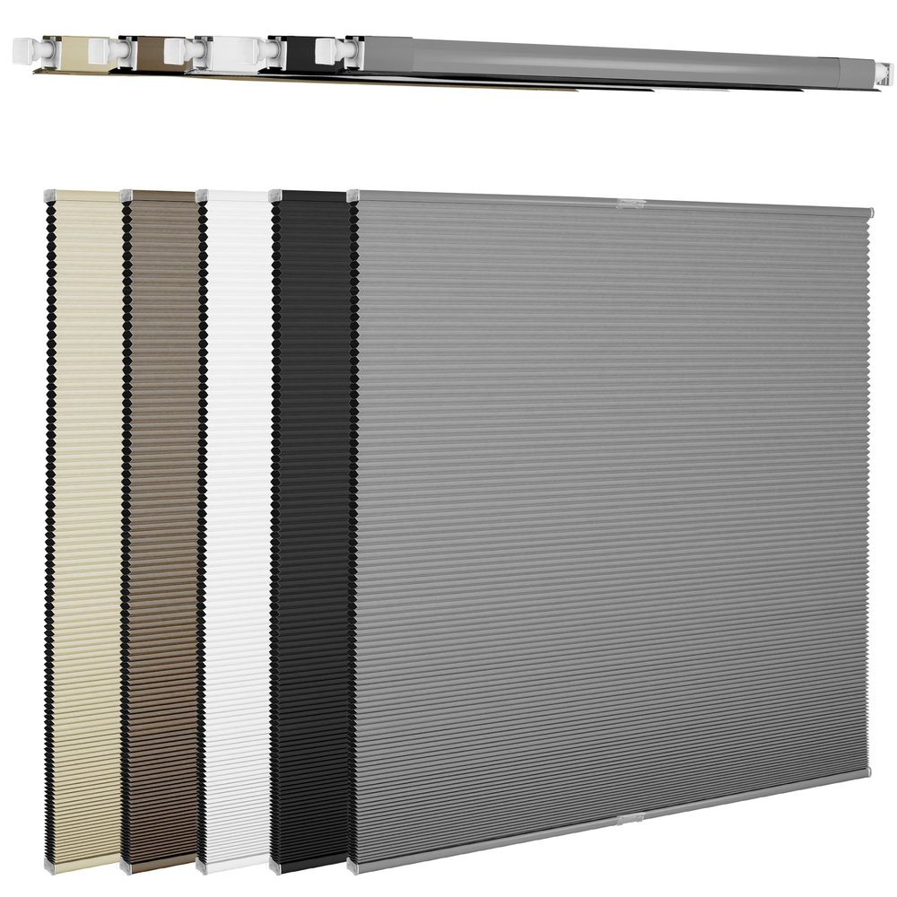 DOING-X Top Down Bottom Up Cellular Shades for Indoor Window, No Drill No Tool Cellular Blinds Blackout Honeycomb Shades, Color-Matched Fabric Noise Reduction Window Shades,80" W x 72" H,Gray
