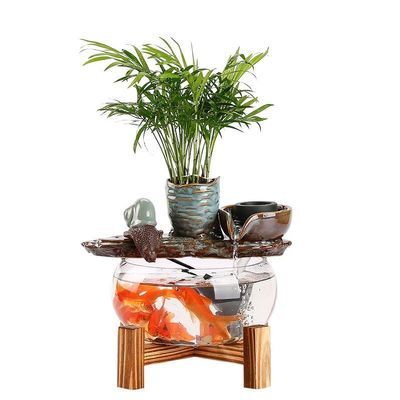 NEKCOCO Tabletop Waterfall Tabletop Fountain Fish Tank Automatic Circulation Water Fountain Desktop Fountain Creative Ornaments Tabletop Water Fountain