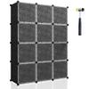 Bookshelf Versatile Plastic Bookcase with Door for Kids' Rooms | Modern, Modular Design | Available Bookshelf with Door Free Combination, Black view 1