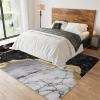 8x10 Large Area Rugs Black Gray Abstract Marble Texture Rugs for Living Room, Golden Stroke Crack Splicing Nursery Rug with Under Rug Non Slip Tape for Bedroom Kids Room view 3