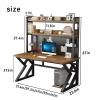 GFFQLXHT 39.3in Gaming Desk with Bookshelf Combo, Computer Desk with Pegboard, Large Writing Table with Desktop Shelves, Ample Leg Room, for Home Office (Brown, 39.3in) view 2