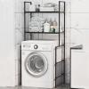 Caimcie 2-Tier Washing Machine Storage Rack Freestanding Washing Machine Rack Unit Laundry Room Storage Rack Metal Rack Laundry Rack B,68 * 37 * 153CM view 1