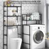 Caimcie 2-Tier Washing Machine Storage Rack Freestanding Washing Machine Rack Unit Laundry Room Storage Rack Metal Rack Laundry Rack B,68 * 37 * 153CM view 3