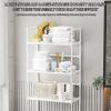 Caimcie 2-Tier Washing Machine Storage Rack Freestanding Washing Machine Rack Unit Laundry Room Storage Rack Metal Rack Laundry Rack B,68 * 37 * 153CM view 4