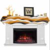 Abstract Mantel Scarf for Fireplace 60 x17 Inch Modern Geometric Ombre Orange Gray Ocean Wave Stripe Fireplace Mantle Scarves Mantel Cover Runner for Home Living Room Holiday Party Decorations view 1