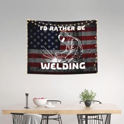 Qauirfe I'D Rather Be Welding Tapestry 29x37in Wall Hanging For Bedroom Aesthetic