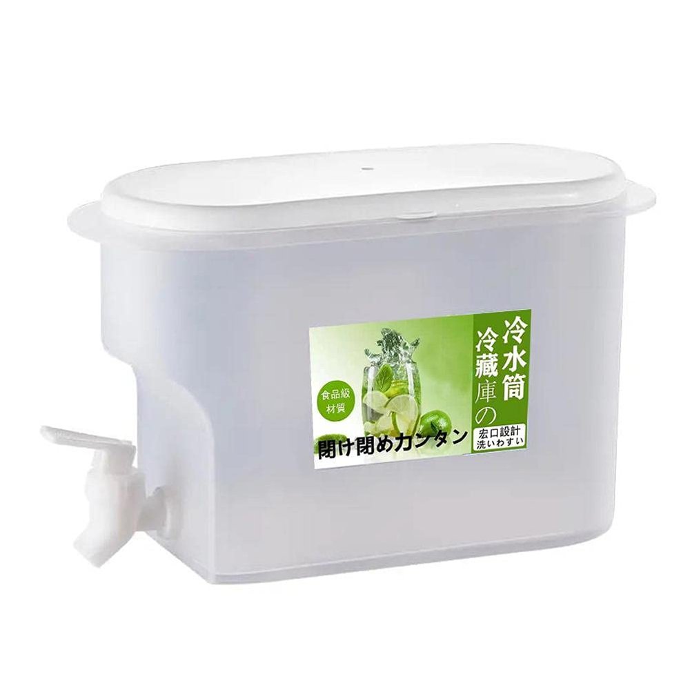 NOENNULL Drink Dispenser for Fridge, Beverage Liquid Drink Container for Party, Cold Water Pitcher Jug with Spigot, About 3L/0.8 Gallon (A)