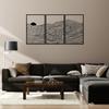 DecoSoul Mountain Metal Wall Art Set of 3, Mountain Range View, Outdoor Nature Decoration Line Wall Art, Extra Large Wall Art, Nature and Forest Decoration, (19.7 x 13 / 50 x 33 cm (Each Pieces)) view 2